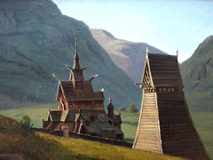 Stave Church, Borgund, Norway by Martinus Rørbye