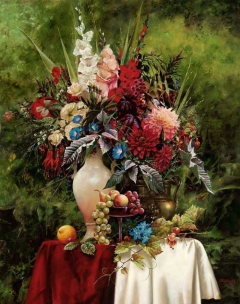 Still-life with a white vase by Alexey Golovin