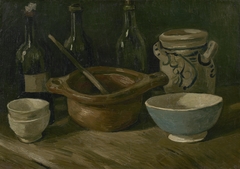 Still Life with Earthenware and Bottles by Vincent van Gogh