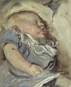 Studie van een slapende baby by Johan Antoni de Jonge