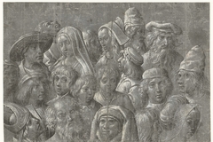 Studies van hoofden van mannen, vrouwen en kinderen by Meester van de Dood van Absalom