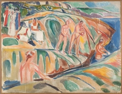 Sunbathing Women on Rocks by Edvard Munch