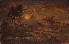 Sunset near Arbonne by Théodore Rousseau