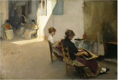 The Bead-stringers of Venice by John Singer Sargent