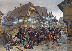 The charge of the 9th regiment of cuirassiers in the village of Morsbronn