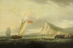 The cutter Mary off Shakespeare Cliff, Dover by Thomas Whitcombe