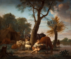 The fishing shepherd by Adriaen van de Velde