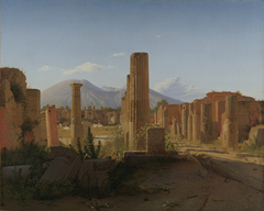 The Forum, Pompeii, with Vesuvius in the Distance by Christen Købke