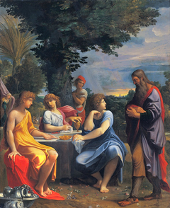 Three angels visiting Abraham by Ludovico Carracci