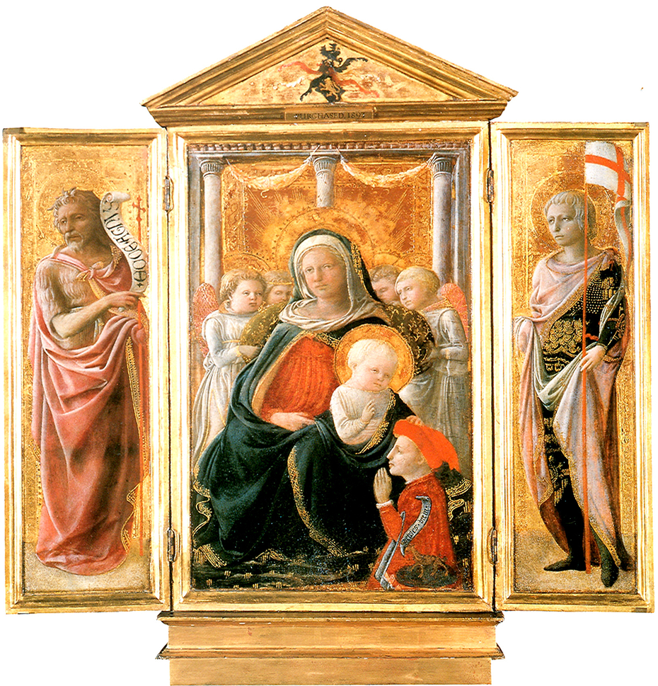 Triptych of the Madonna of Humility with Angels and Donor