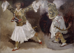 Two Greek soldiers dancing by Eugène Delacroix