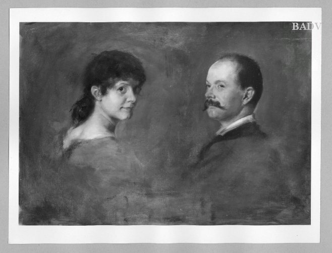 two portrait - sketches: a man and a woman