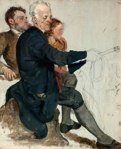 Two Seated Men and a Standing Boy (study for 'The Covenanters' Baptism')