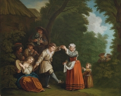 Rural dance with pipers by Jean-Baptiste Le Prince