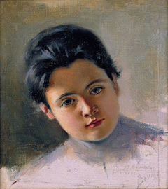 Portrait of girl by Joan Brull Vinyoles