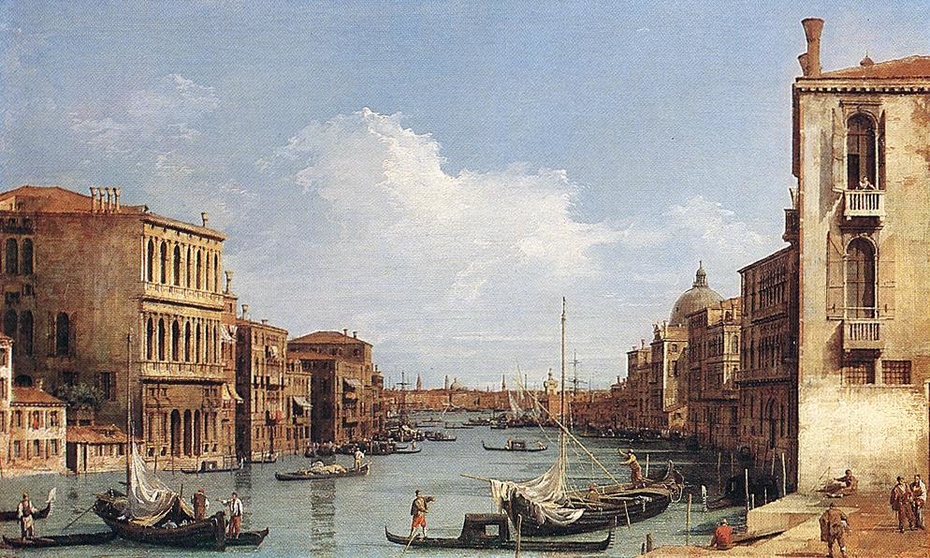 Venice: The Grand Canal from Campo San Vio towards the Bacino