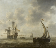View of Ships on a River by Jacob Adriaensz Bellevois