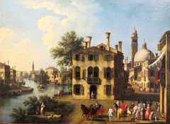View of the Brenta, near Dolo by Giovanni Battista Cimaroli