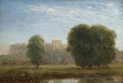 View of Windsor: Life Guards approaching the River by Anonymous