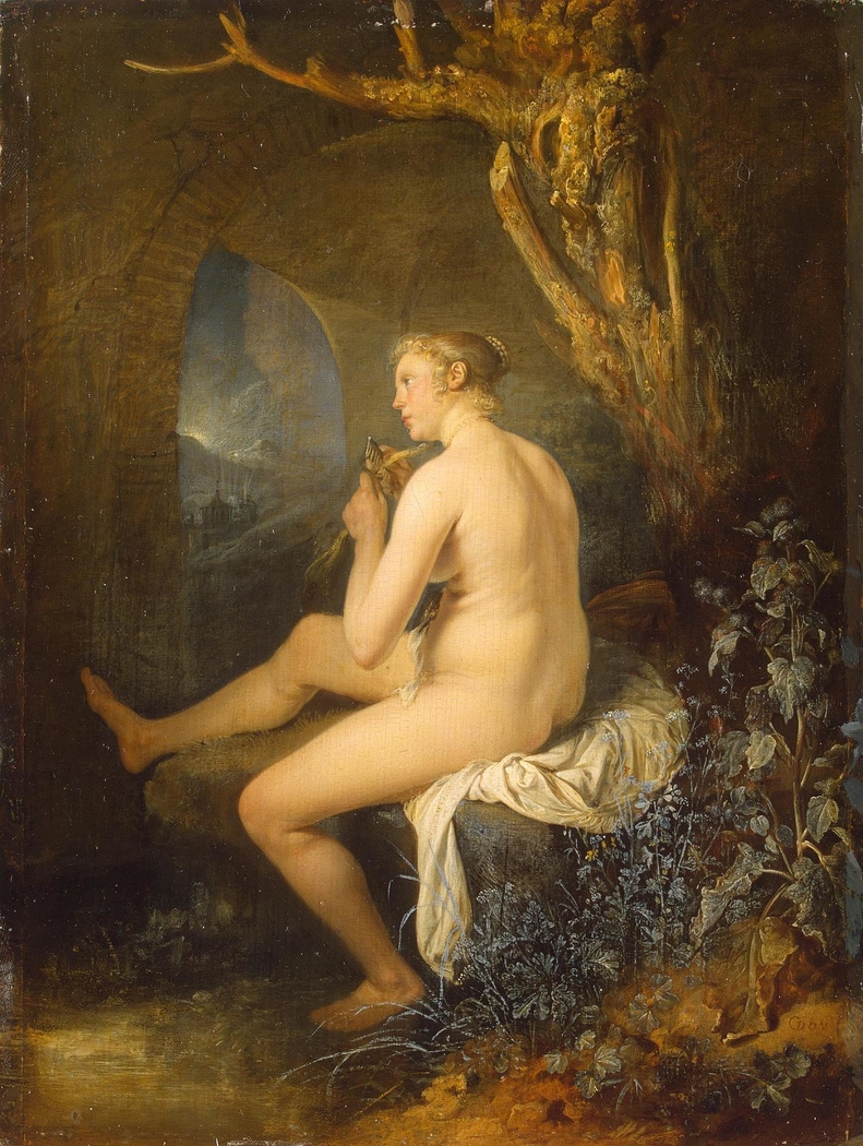 Woman Bather combing her Hair