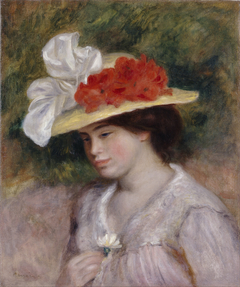 Woman in a Flowered Hat by Auguste Renoir