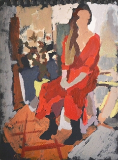 Woman in Red Dress by Tasos Perachoritis