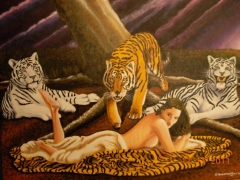 Woman with Tigers by Petros S. Papapostolou