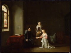 Young Woman Kneeling Before a Priest by Jean-Baptiste Mallet