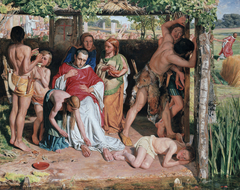 A Converted British Family Sheltering a Christian Missionary from the Persecution of the Druids by William Holman Hunt