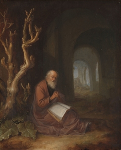 A Hermit Praying in a Ruin by Jan Adriaensz van Staveren