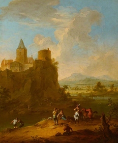 A Landscape with a Castle on a Hill by Franz de Paula Ferg