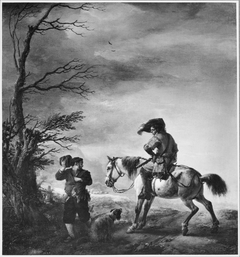 A Peasant Saluting a Sportsman by Philips Wouwerman