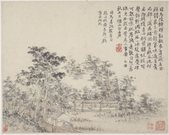 Album of Landscapes, Plants, Figures and Animals: Crane in a Long Corridor by Fang Shishu