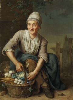Alte Frau mit Gemüsekorb by Johann Philipp von der Schlichten