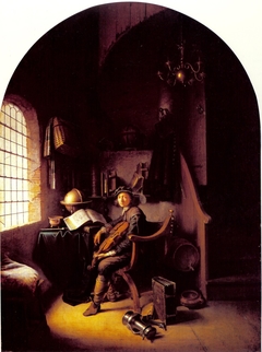 An Interior with a Young Violinist by Gerrit Dou
