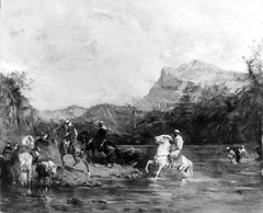 Arabs Crossing a Ford by Eugène Fromentin