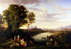 Banks of the Tiber near Acqua Acetosa by Ludwig Richter