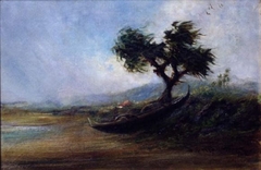 Beached Canoe, Squall Beyond by D. Howard Hitchcock