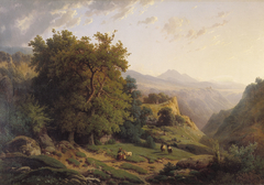 Berglandschap by Louis-Auguste Lapito