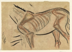 Blad met schets van een paard by Leo Gestel