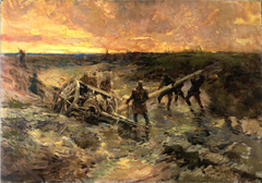 Canadian Gunners in the Mud, Passchendaele by Alfred Bastien