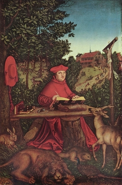 Cardinal Albrecht of Brandenburg (1490-1545) as Saint Jerome