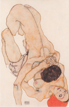 Couple lesbien amoureux by Egon Schiele