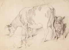 Cow and Calf - Study for "A Scotch Fair" - John Phillip - ABDAG004160
