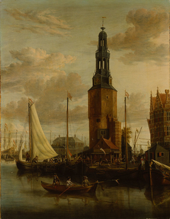 De Haringpakkerstoren met de Stadsherberg op de achtergrond by Jacobus Storck