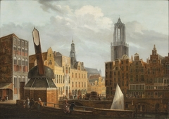 De Stadhuisbrug met omgeving te Utrecht by Pieter Jan van Liender