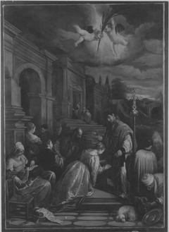 Die Taufe der hl. Lucilla (nach Giacomo Bassano) by August Wolf
