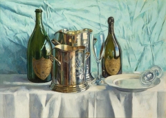 Dom Perignon and Empty Glasses     by Noel Bensted