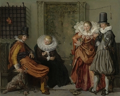 Elegant Couples Courting by Willem Pietersz. Buytewech