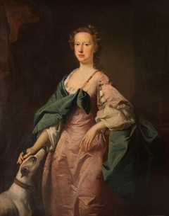 Elizabeth Hancock, Mrs Henry IV Jones (1709/10-1784) with a Greyhound by Thomas Hudson